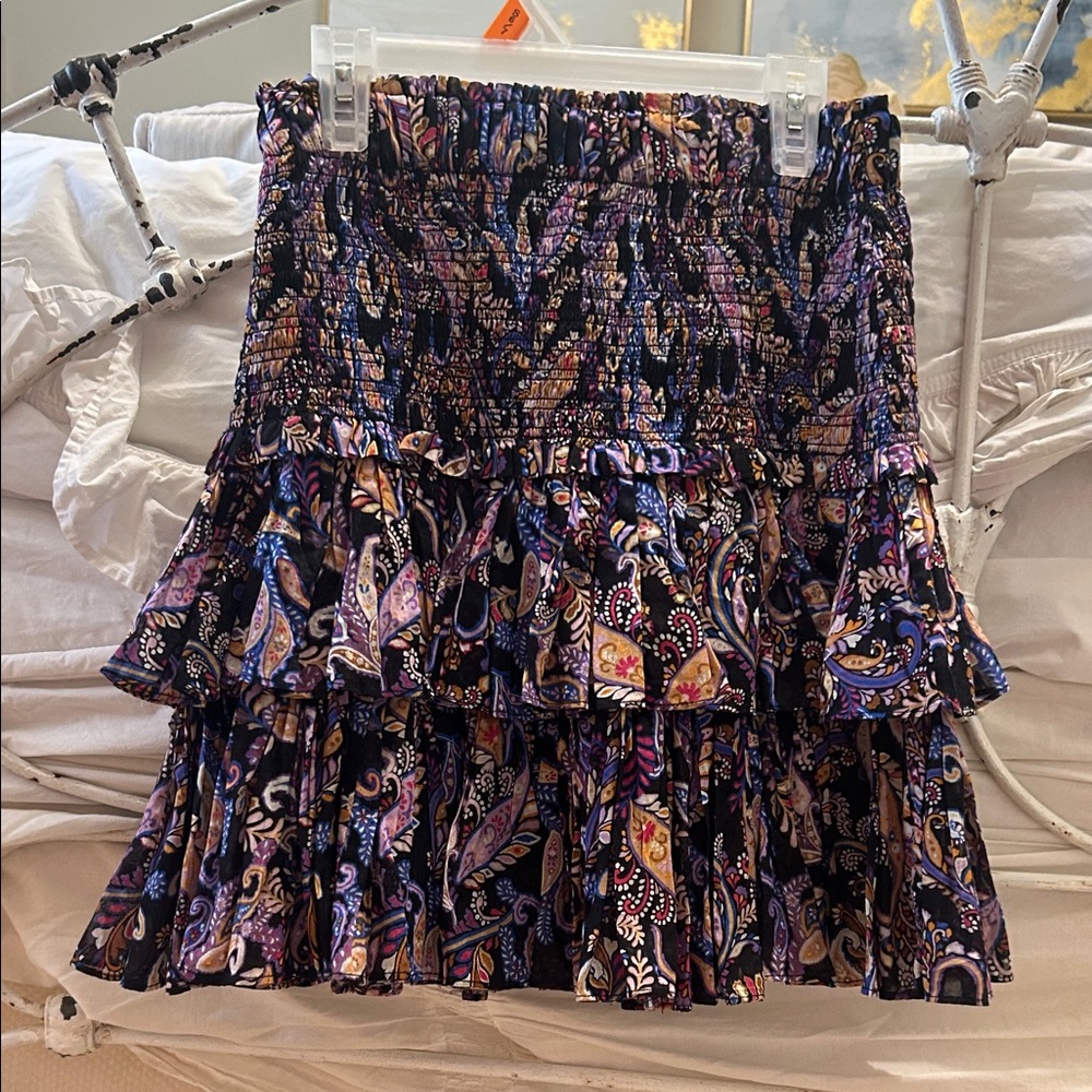 Sundry Floral Paisley Tiered Skirt